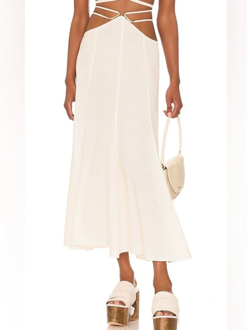 Cult Gaia Cream Tan Skirt & Top Set - Picture 3 of 7